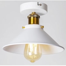 Rsylight Retro Metal Dekoratif Rustik Tavan Beyaz Tekli Avize Çap 30 Cm