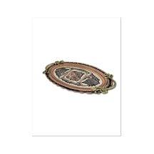 Gül Çiçek Oval Bakır Tepsi 43 CM X 24 CM