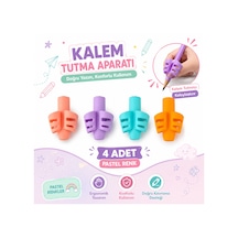 Pastel Renk Kalem Tutma Aparatı 4 Adet Ergonomik Silikon Kalem Tutucu Yazı Düzeltici Çocuk Ve Öğrenci İçin Çok Renkli