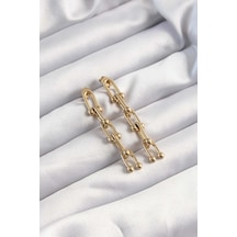 Zarif Kadın İçin Golden Çelik Tiffany Küpe Gri