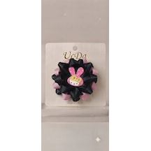 Ucda Tavşan Figürlü Katmer Yıldız Lastik Toka 7x7 Cm Pembe - Siyah