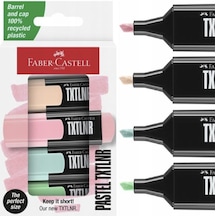 Faber Castell Fosforlu Kalem Mini Pastel 4'lü Set - 154214 Çok Renkli