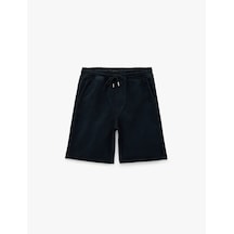 Koton Pamuklu Rahat Kalıp Jogger Beli Bağcıklı Bermuda Jean Şort Lacivert 6sam40410nd