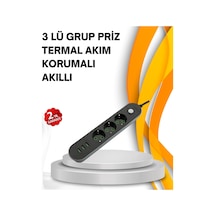 Hızlı Şarj Özellikli 3 Usb Girişli Üçlü Priz - Lisinya 2