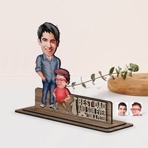 Bk Gift Kişiye Özel 3d Kabartma İsimli Baba-oğul Karikatürlü Ahşap Biblo-6, Babaya Hediye, Babalar Günü Hediyeleri Kobitmeyen138205 Bk Gift