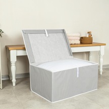 Çok Amaçlı Düzenleyici Kapaklı Sandık Tipi Kutu Hurç Organizer 60 X 40 X 30, Gri