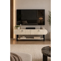 Sulorahome Ekru Traverten Desenli Tv Ünitesi 110 Cm