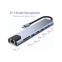 MacBook Ve Laptop Uyumlu Çok Fonksiyonlu Usb-c Dönüştürücü - Alüminyum Gövdeli Hub Belirtilmemis