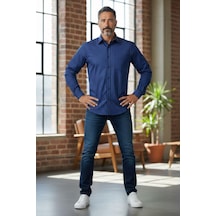 Klasik %100 Cotton Uzun Kollu Terletmeyen Kışlık Flanel Kumaş 2 Renkli Çizgili Gömlek Regular Kalıp Bordo
