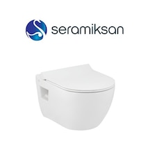 Seramiksan Ocean Beyaz Kanalsız Asma Klozet A031181h, Nkp Yavaş Kapak, Creavit Terra Gömme Açık Bej