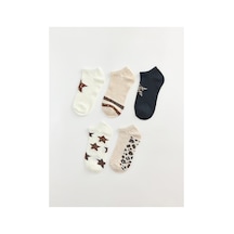 Lc Waikiki Alıta Cıty Farkıyla Lcw Dream Ekru Desenli 5'li Paket Kadın Patik Çorap Ekru - 925405273 Ekru