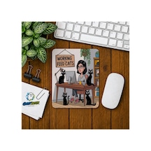Kedi Besleme Baskılı Oyuncu Mousepad 0114