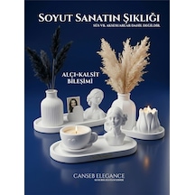 Canseb Elegance Soyut Sanatın Şıklığı - 10 Parça Dekoratif Obje Biblo Vazo Seti Beyaz