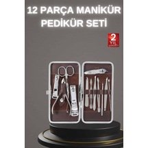 12 Parça Paslanmaz Çelik Kompakt Ve Taşınabilir Manikür Makası Tırnak Makası 03654803