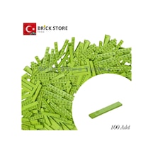 Yedek Parçalar, 100 Adet 1x6 Tile Düz Fayans Parçası, Fıstık Yeşili Lime ,6636