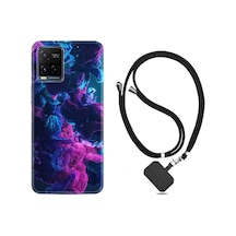 Vivo V21E Kılıf Boyun Askılı Cloud Purple 1804