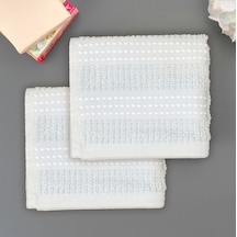 Soft Stripe 2'li Havlu Seti - Mavi - 30x30 Cm Renkli