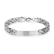 Chavin Kral Model 6 Mm. Gri Çelik Künye Erkek Bileklik Et98by