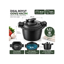 Gülsan Vakum 24 Cm 6,5 L Vakumlu Buharlı Düdüklü Tencere Premium Seramik Kaplama, Güvenli Kilitleme Sistemi, Isıya Dayanıklı Conta, Hızlı Ve Sağlıklı Lezzetli Yemekler İçin Buharlı Pişirme Sızdırmaz Çok Renkli