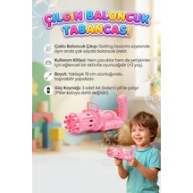 3 Parça Pilli 8 Delikli 19cm Köpük Makinası Ve 2x10ml Baloncuk Sıvılı Eğlenceli Çocuk Oyun Seti