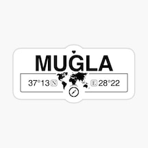 Muğla Gps Harita Sticker Oto Araba Yapıştırma 17Cm