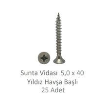 Sunta Vidası, 5,0 X 40 Mm, 25 Adet, Yhb Vida 5 x 40