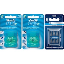 Oral-B Satin Floss Diş İpi 25 M x 2 + Arayüz Fırçası Yedek 6'lı