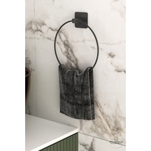 Sağlam Yapışkanlı Siyah Kendiliğinden Yapışkanlı Yuvarlak Havlu Askısı Banyo Havlusu Askılığı Siyah Diğer