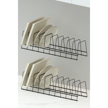 2 Adet Tabaklık Rafı Tabak Kurutmalık Tencere Kapak Düzenleyici Organizer Standı Mutfak Tezgah Metal Diğer