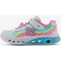 Skechers Flutter Heart Lights - Groovy Swirl Büyük Kız Çocuk Beyaz Işıklı Spor Ayakkabı 303253l Wmlt Beyaz