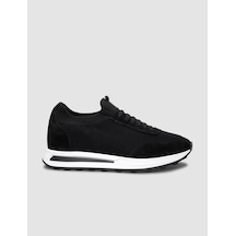 Triko Siyah Bağcıklı Erkek Sneaker Siyah