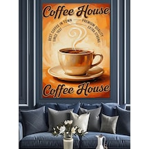 "coffee House" Retro Posteri Dekoratif Kanvas - Mdf Ahşap Tablo