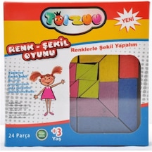 Hamaha Ahşap Renk - Şekil Oyunu - 24 Parça