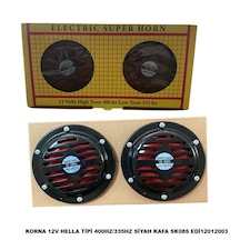 Korna 12v Hella Tipi 400hz/335hz Siyah Kafa