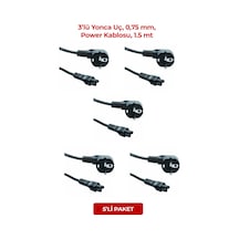 Powergate Pw-y015, 3lü Yonca Uç, 0,75mm, Power Kablosu, 1.5mt 5li Paket