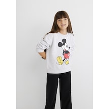 Mavi - Mickey Mouse Baskılı Gri Sweatshirt 7s10084-88467 Gri