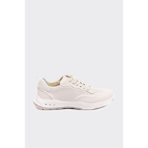 Derinet Comfort Taban Hakiki Deri Erkek Sneaker Beyaz Beyaz