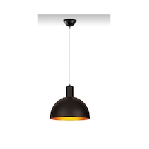 Rys Retro Metal Siyah İçi Gold Dekoratif Kafe Mutfak Sarkıt Avize Çap.30 Cm Beyaz