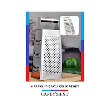 Paslanmaz Çelik Rende Lüks Pratik 4 Yönlü Ergonomik Çelik Rende