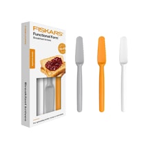 Fiskars Fruehstuecksmesser 3 Parça, Toplam Uzunluk: 22 Cm, Plastik, Beyaz/turuncu/gri, Fonksiyonel Form, 1016121 Diğer