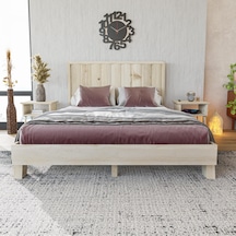 Hüma Model Vernikli Çam Ahşap Karyola Dikey -272 90 x 190