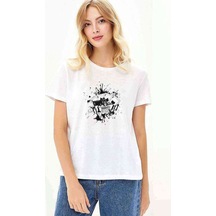 Pokey Gun Money Baskılı Beyaz Kadın Tshirt