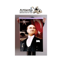 Atatürk Baskılı Türk Bayrağı 100x150 Cm 1 Paket Bayraklı Atatürk Posteri Dijital Baskı Raşel Kumaş İç Ve Dış Ortama Uygundur 100 150cm