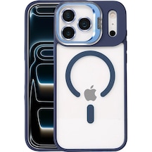 Joko Apple İphone 17 Pro Remim Lensli Magsafe Standlı Kapak - Lacivert 0.2M-Çok Renkli