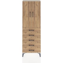 Arges Dolap 3 Raflı 5 Çekmeceli 2 Kapaklı 60x30x182 Aytaşı-çam Aytaşı