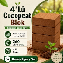4'lü Sıkıştırılmış Cocopeat Kokopit Blok - 20 Kg 260 Litre 1