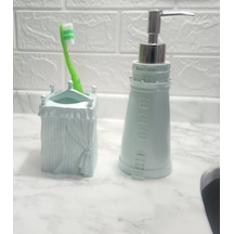 SIVI SABUNLUK,DİŞ FIRÇALIK 2 Lİ BANYO SETİ,DENİZ FENERİ Mavi