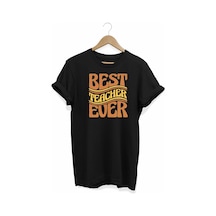 24 Kasım Öğretmenler Günü Hediye Baskılı Oversize Bisiklet Yaka T-shirt - Siyah Çok Renkli