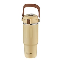 Shotay St-8168 Çift Kullanım Pipetli/rahat İçim Beyaz 900ml Çelik Termos