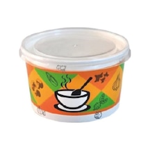 12 Oz Çorba Kasesi + Kapak - 100 Adet Çok Renkli